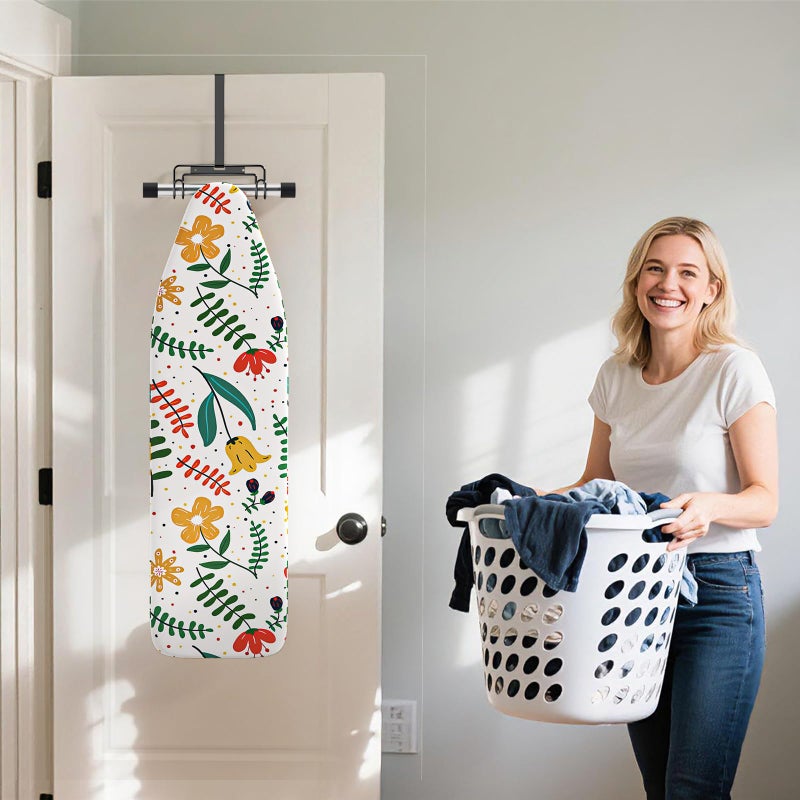 XILIMEN Over The Door & Wall Mount Ironing Board Hanger with Removable Hook, Metal Ironing Board Holder Organizer Wall Rack for Y & T Shaped (Black) - Image 3
